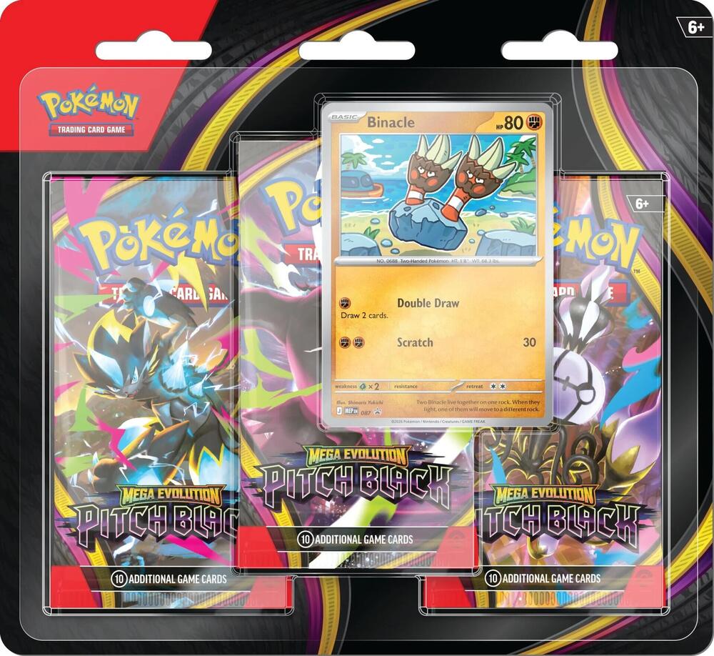 Pokemon Mega Evolution- Pitch Black 3 Pack Blister (PRE-ORDER Ships 7/17)