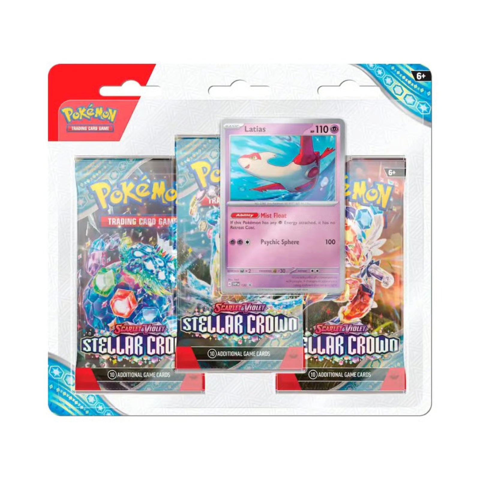 Pokemon Scarlet & Violet- Stellar Crown 3 Pack Blister (Syles Vary)