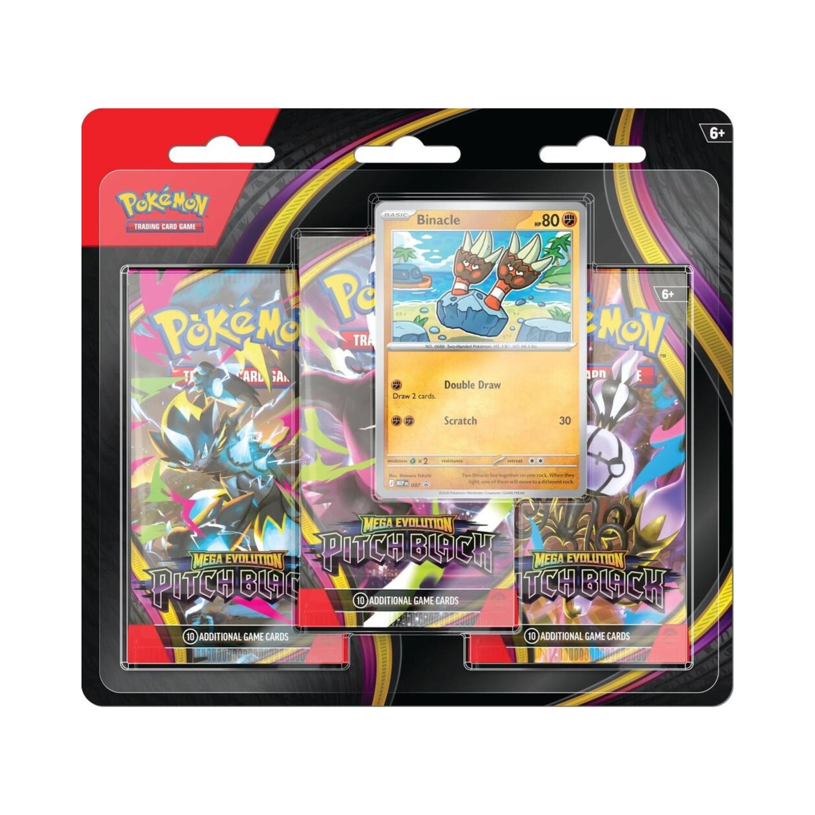 Pokemon Mega Evolution- Pitch Black 3 Pack Blister (Binacle)